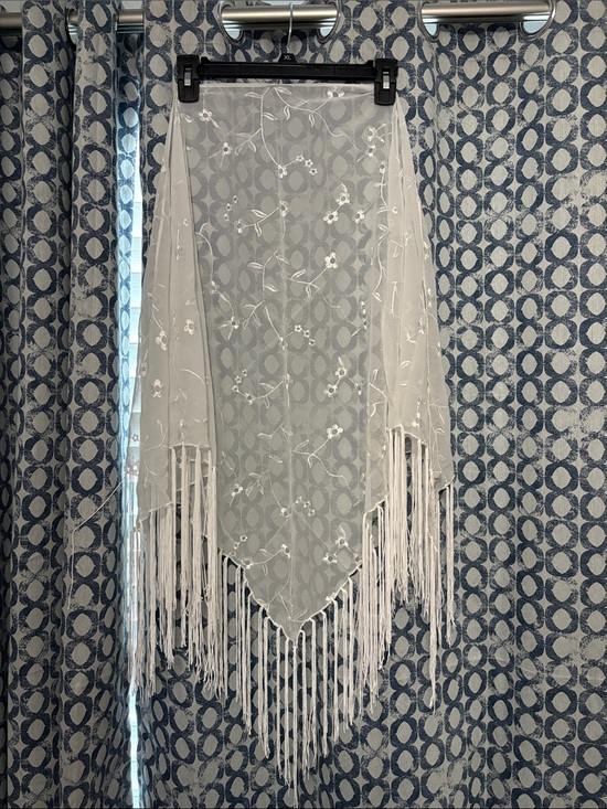 Managrove & NY Accessories - Managrove & NY sheer floral fringe scarf